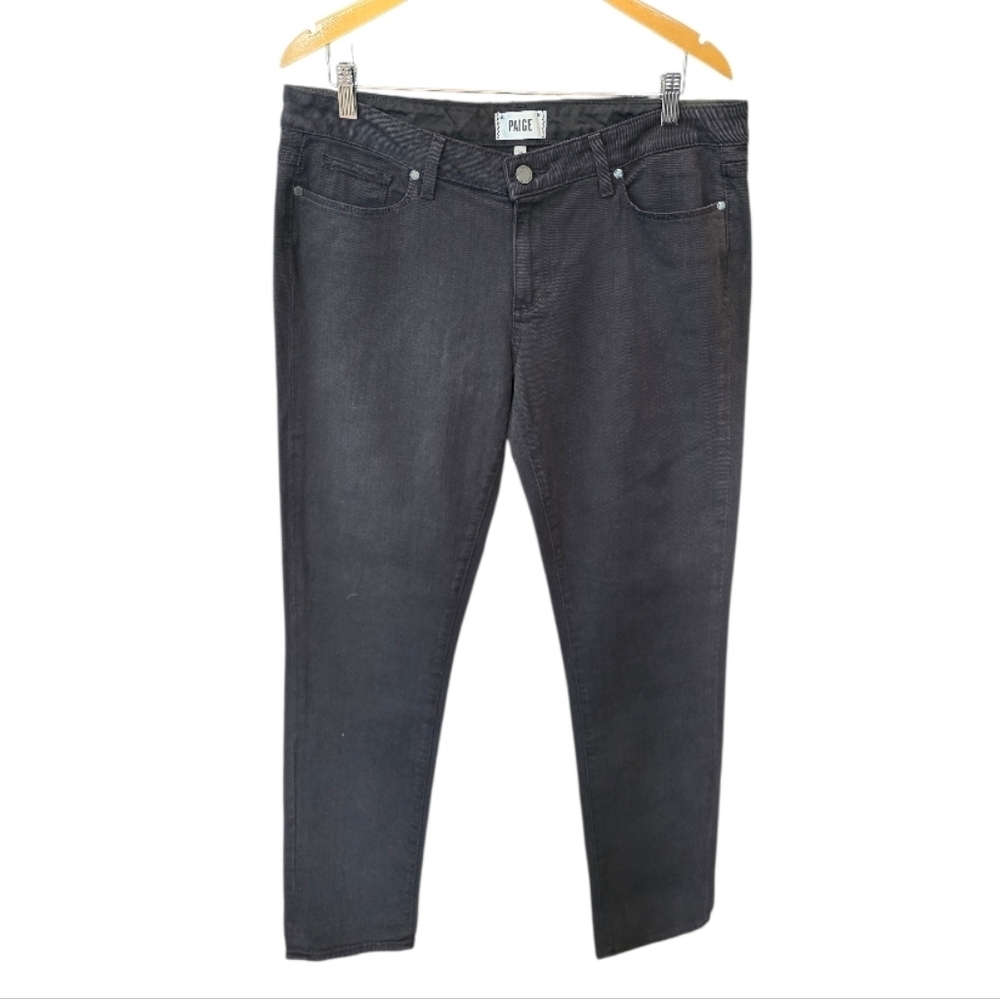 Paige Jimmy Jimmy Skinny Mid Rise Black Denim Jeans 14